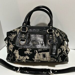Coach Black and Tan Satchel